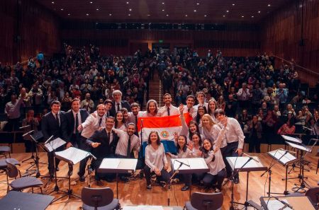 Micaela Núñez after having played at the municipal theatre of Paraguay's capital